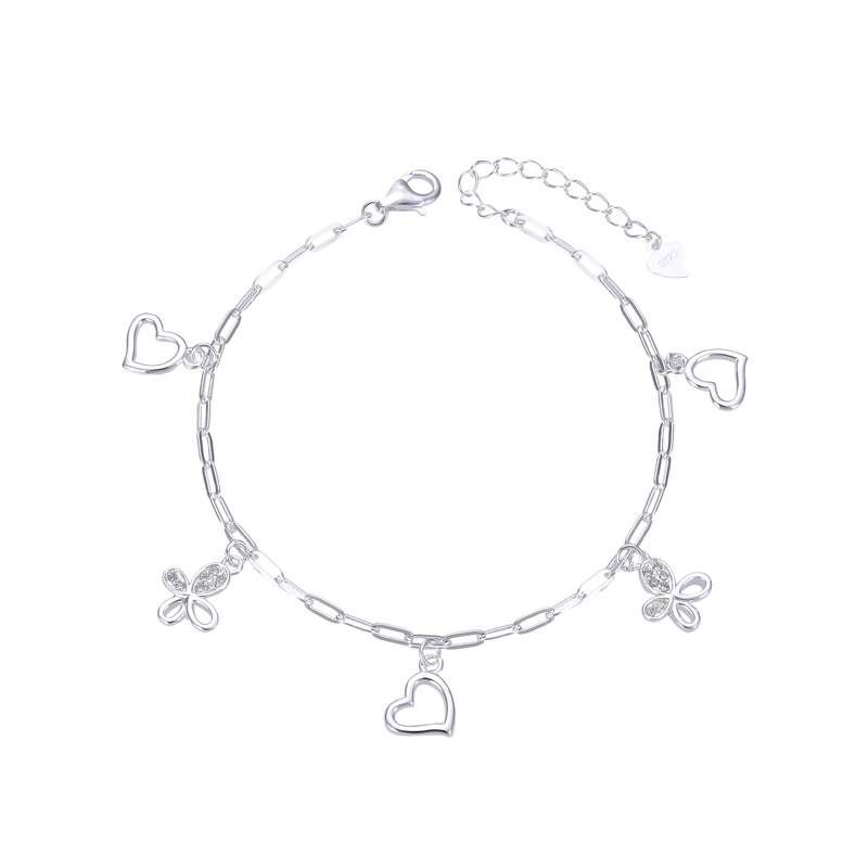Pulsera de Corazones y Flores 
